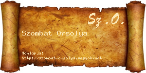 Szombat Orsolya névjegykártya